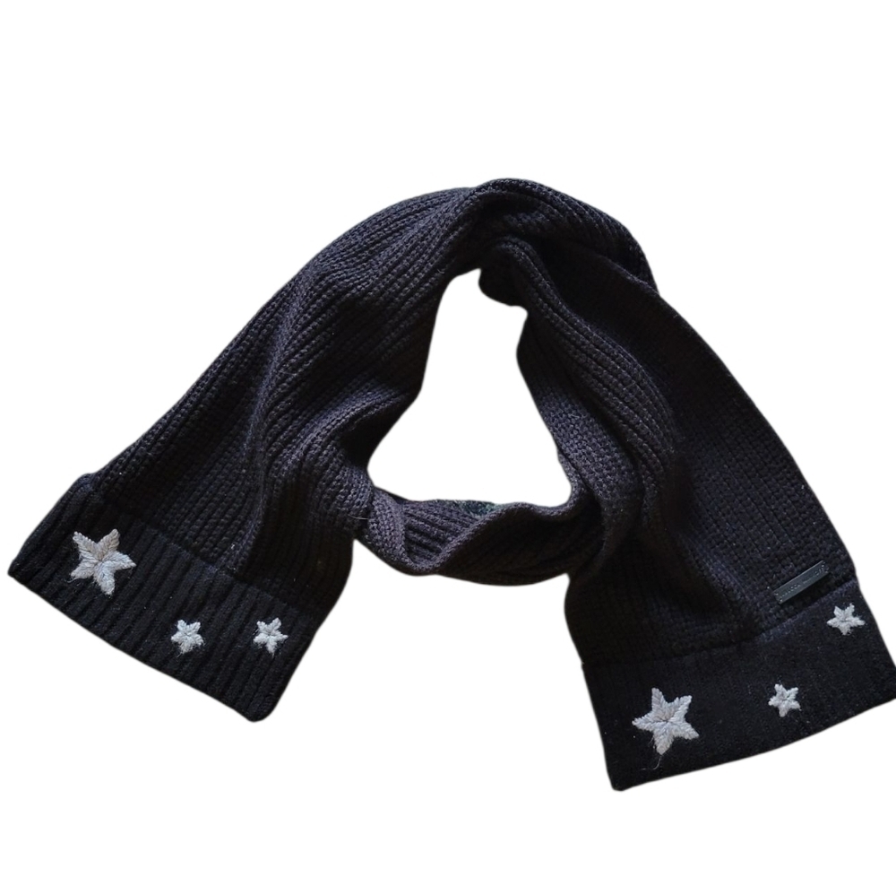 Rebeca Minkoff Black Scarf with White Star Accents